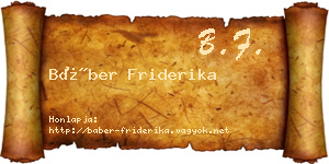 Báber Friderika névjegykártya